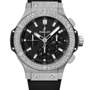 Hublot Big Bang diamond bezel, steel, black dial