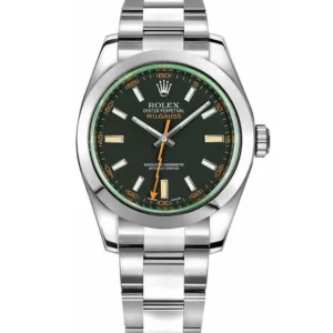 Rolex Milgauss NOOB Factory Swiss ETA 2836-2 Movement steel black dial green tint