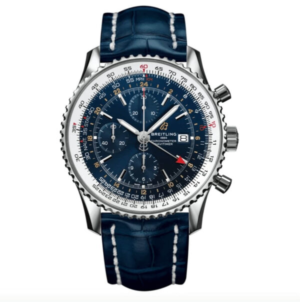 Breitling Navitimer GF Factory, blue dial, blue leather strap,