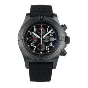 Breitling Super Avenger, black dial, black rubber strap