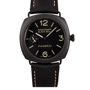 Panerai Radiomir watch, black dial, black leather
