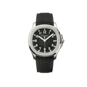 Patek Philippe Aquanaut luxury watch black dial black rubber strap