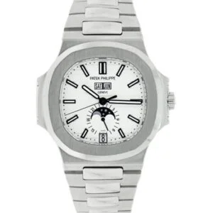 Patek Philippe Nautilus Moon Phase, steel, white dial