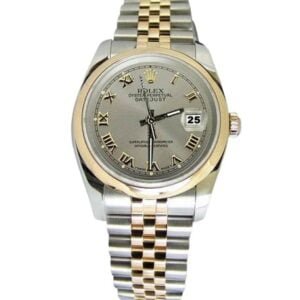 Rolex Datejust 31 mm EW Factory Swiss ETA 2824-2 Movement two tone grey dial roman markers smooth bezel