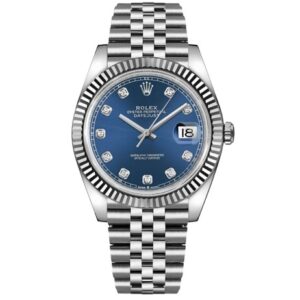 Rolex Datejust 36 mm EW Factory Swiss ETA 2836-2 Movement steel blue dial diamond markers