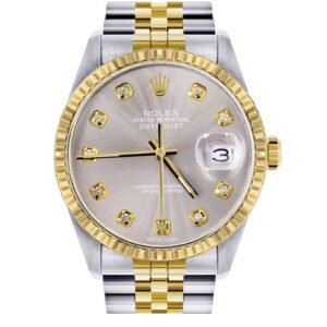 Rolex Datejust 36 mm EW Factory Swiss ETA 2836-2 Movement steel gold grey dial diamond marker