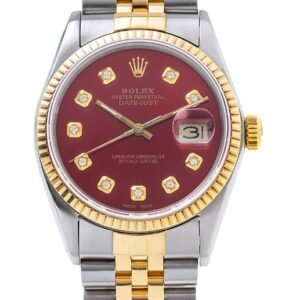 Rolex Datejust 36 mm EW Factory Swiss ETA 2836-2 Movement steel gold red dial diamond markers