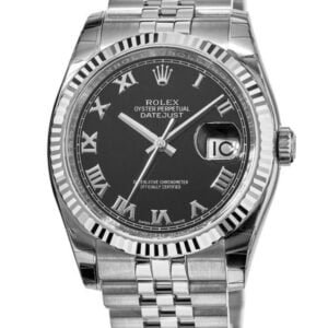 Rolex Datejust 36 mm EW Factory Swiss ETA 2836-2 Movement steel black dial roman markers