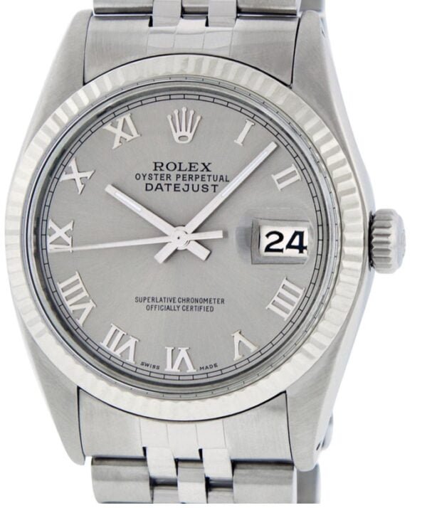 Rolex Datejust 41mm Steel Grey Roman Replica - Image 3