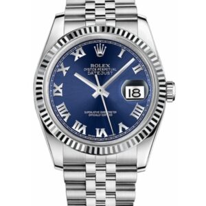 Rolex Datejust 36 mm EW Factory Swiss ETA 2836-2 Movement steel blue dial roman markers