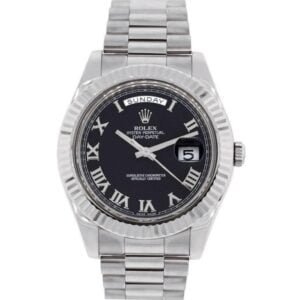 Rolex Day Date 41 mm EW Factory Swiss ETA 2836-2 Movement steel black dial roman markers