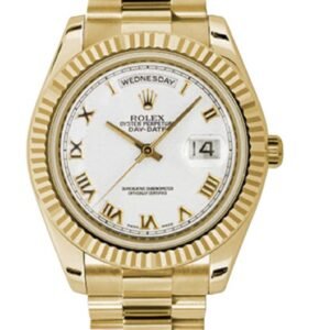 Rolex Day Date 36 mm EW Factory Swiss ETA 2836-2 Movement yellow gold white dial roman markers