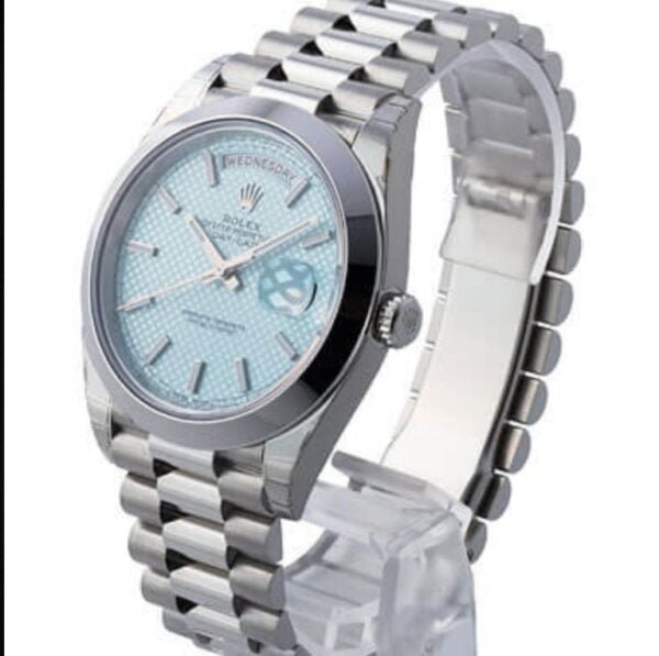 Rolex Day Date 36mm Platinum Ice Blue Replica - Image 3