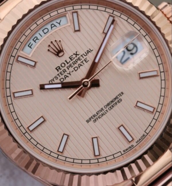 Rolex Day Date 40mm Rose Striped Replica - Image 2