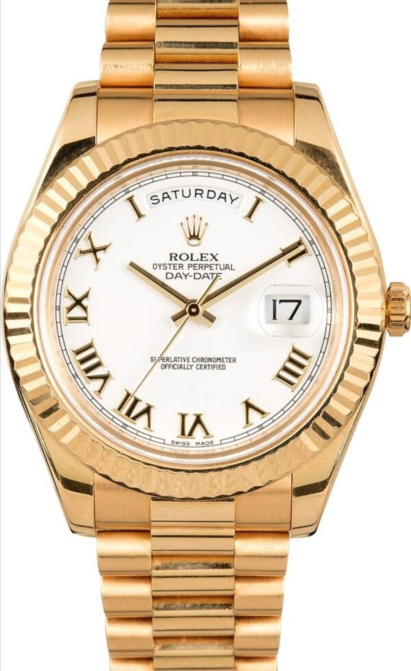Rolex Day Date 40mm Gold Roman Numerals Replica - Image 3