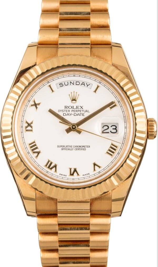 Rolex Day Date 40mm Gold Roman Numerals Replica - Image 2