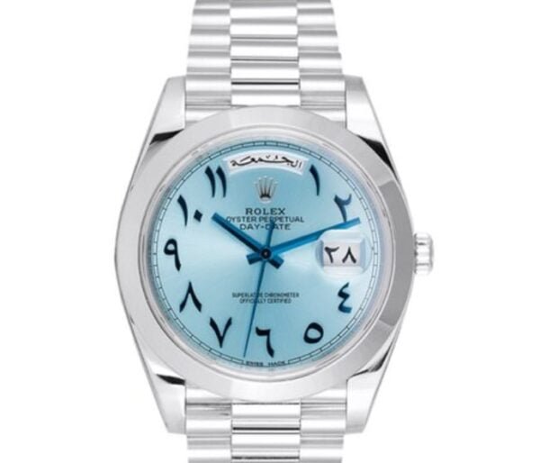 Rolex Day Date 41mm Platinum Ice Blue Replica - Image 2