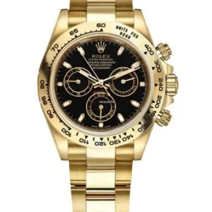olex Daytona NOOB Factory Swiss ETA 4130 Movement yellow gold black dial standard markers 1