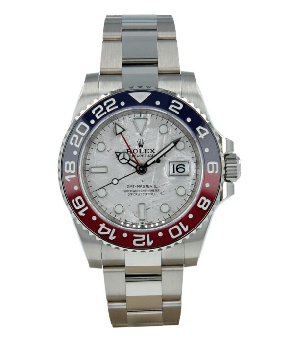 Rolex GMT Master, red and blue bezel, meteorit dial,