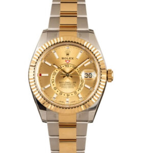 Rolex Sky Dweller, two tone, gold dial