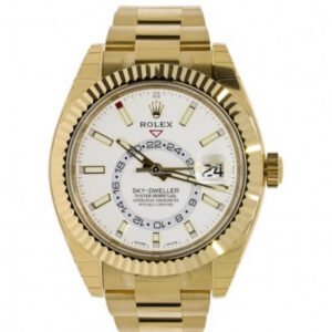 Rolex Sky Dweller, yellow gold, white dial