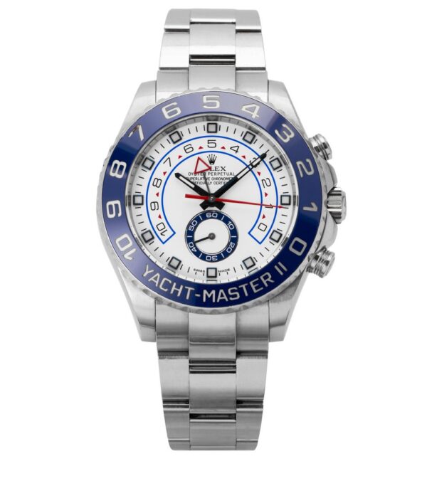 Rolex Yachtmaster II, steel, blue bezel, white dial